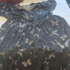 Torrid Gray Butterfly Print Maxi Dress